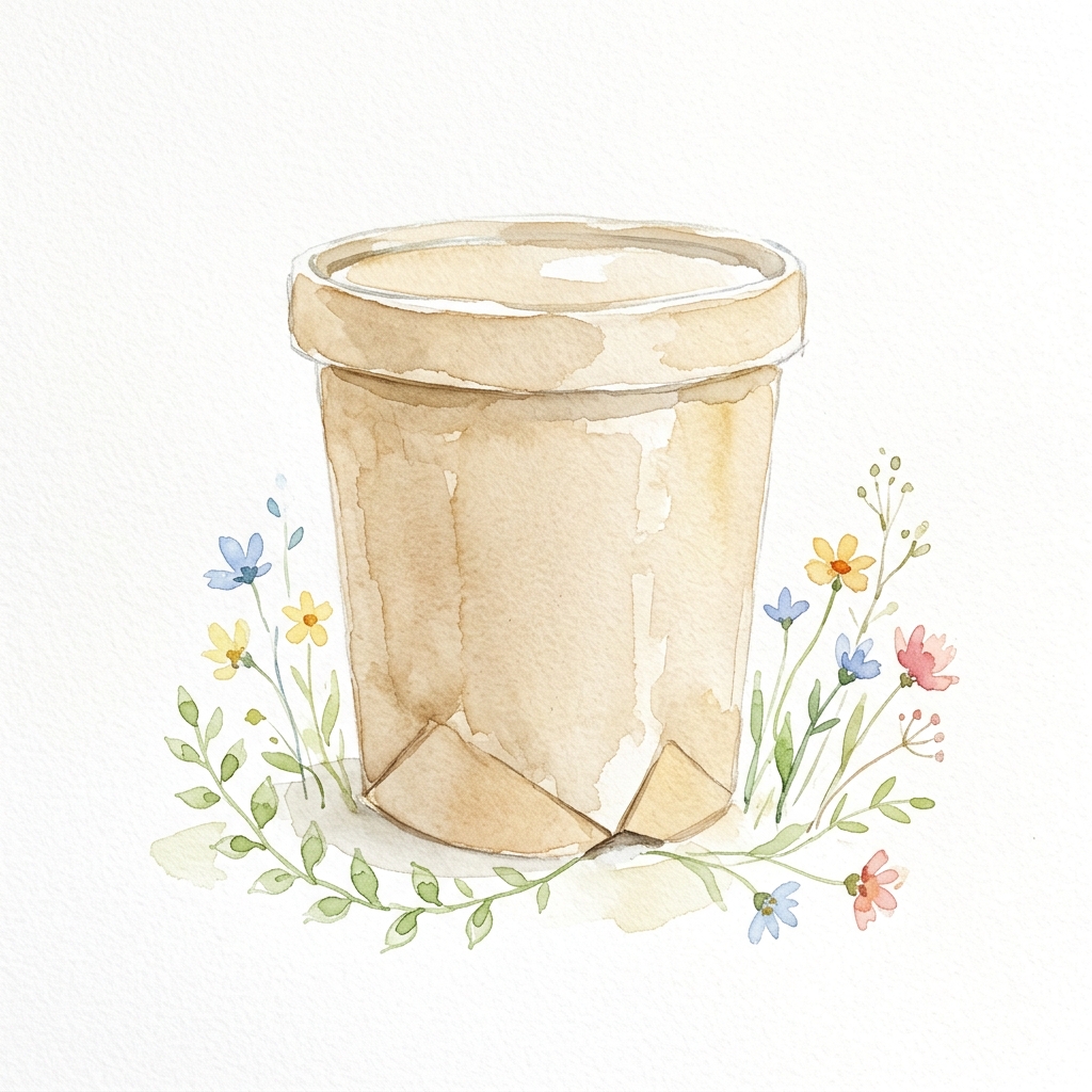 A blank cardboard takeaway pint container